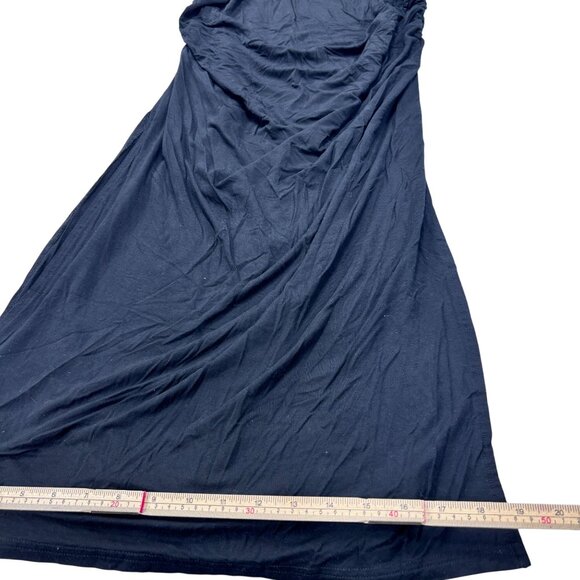 Smallshow Black Ruched Maternity Maxi Dress Short Sleeve Modal Blend M - Picture 8 of 10